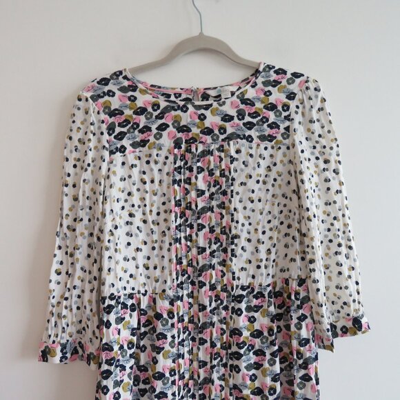 BODEN Hotchpotch Pintuck Shift Dress Floral Poppy Meadow Feminine Boho Size US 6 - Picture 4 of 15